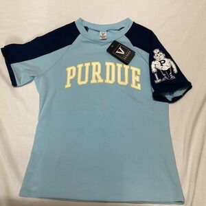 Venley Purdue Boilermakers Mascot Raglan T Shirt Womens Size L Light Blue